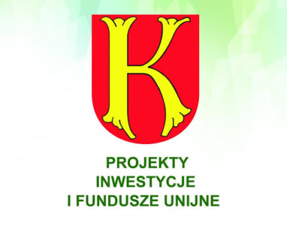 obrazek przedstawia logo krasnobrodu z napisem podspodem "projekty inwestycje i fundusze unijne