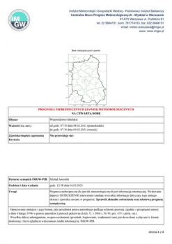 tabela przedstawiajaca zjawiska meteorologiczne dla wojewodztwa lubelskiego
