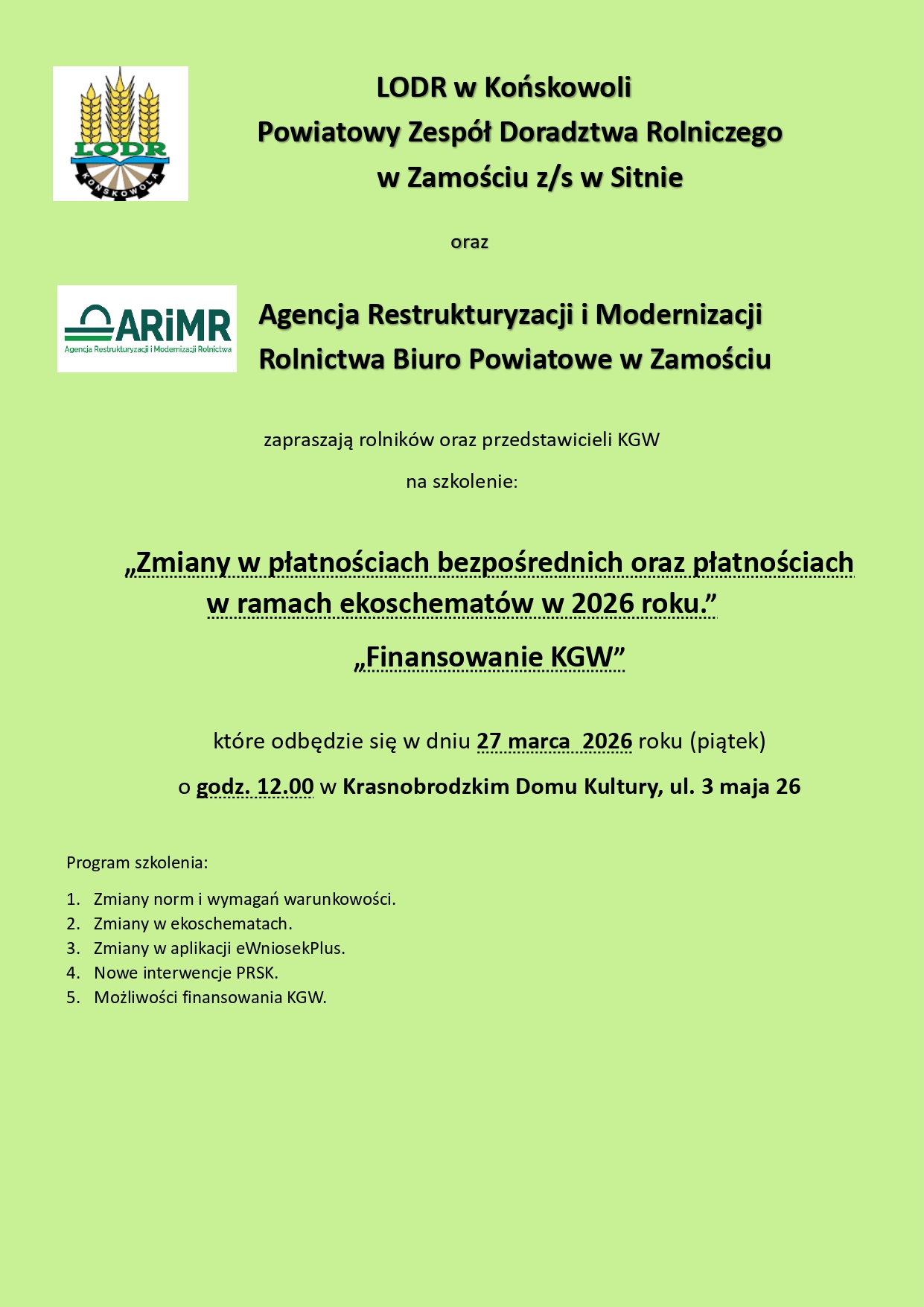 informacja nt. dopłat
