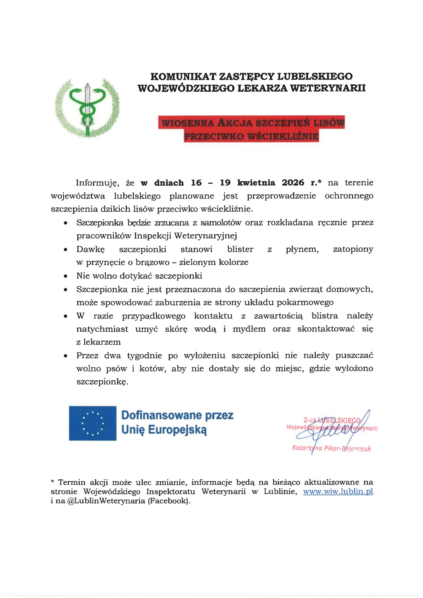 akcja szczepienia lisów